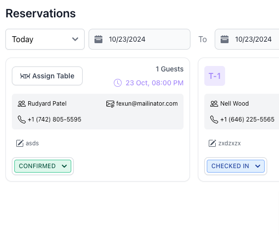 Optimize Table Reservations